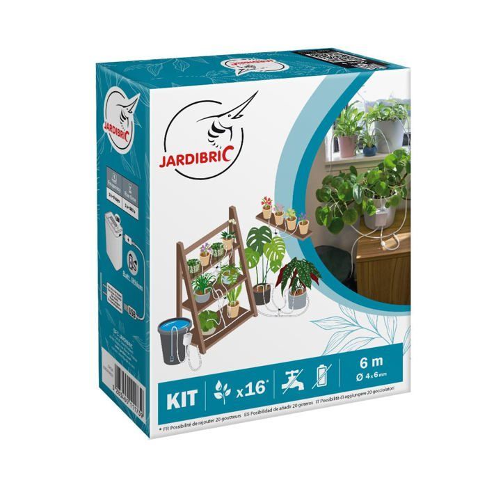 Kit de riego por goteo con autorriego - Jardibric - SUMMER KIT SK16 - Riega 16 plantas