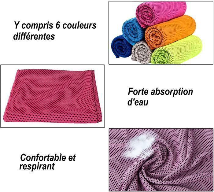 Set di 6 asciugamani rinfrescanti (30x100 cm), asciugamano anti-sudore tutto in uno, per uomo e donna, palestra