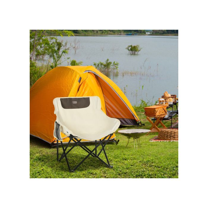 Silla de camping - FurnitureR - Plegable - Bolsillo lateral de malla - Patas de acero