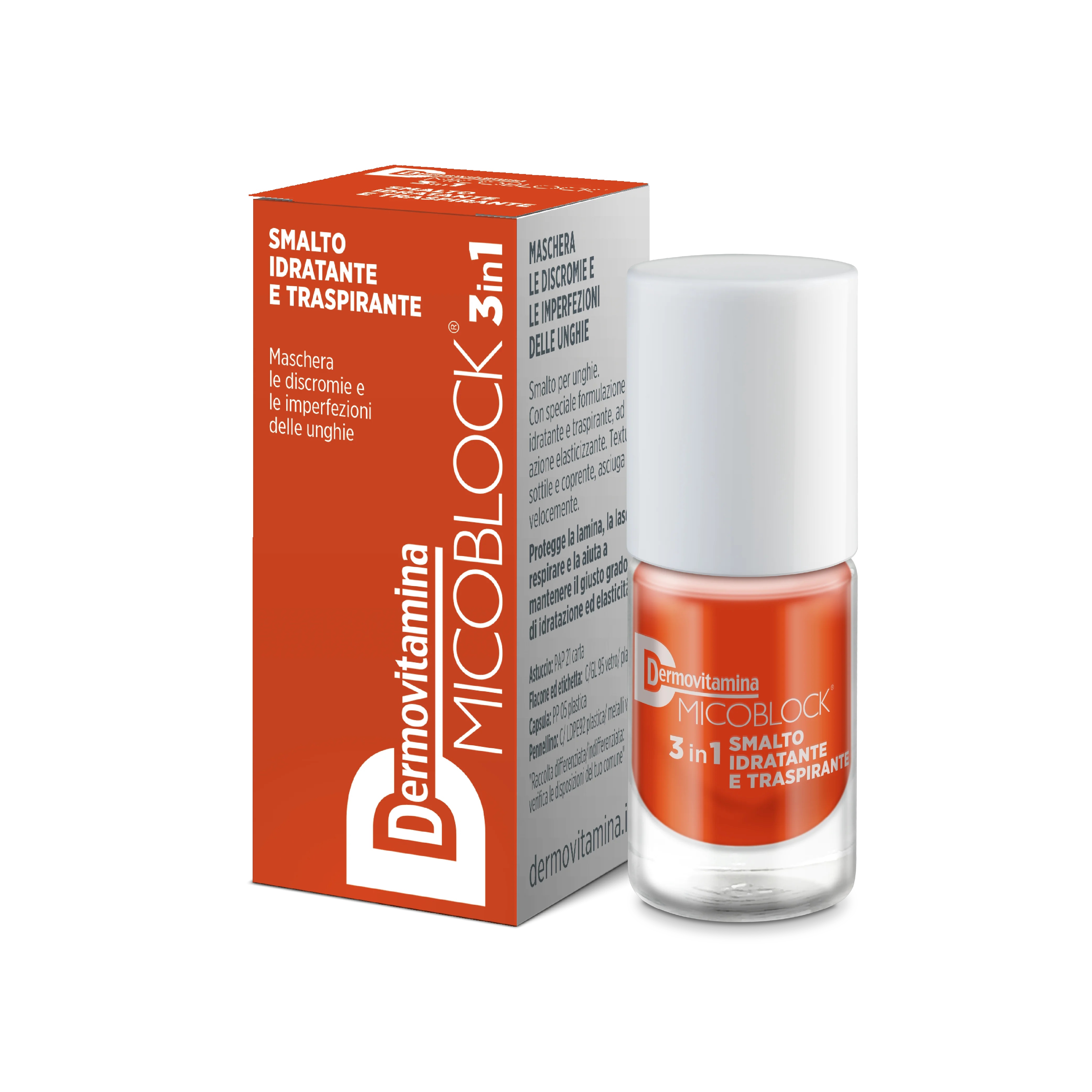 DERMOVITAMINA Vernis à ongles hydratant et respirant Dermovitamina Micoblock 3 en 1 5 ml orange foncé
