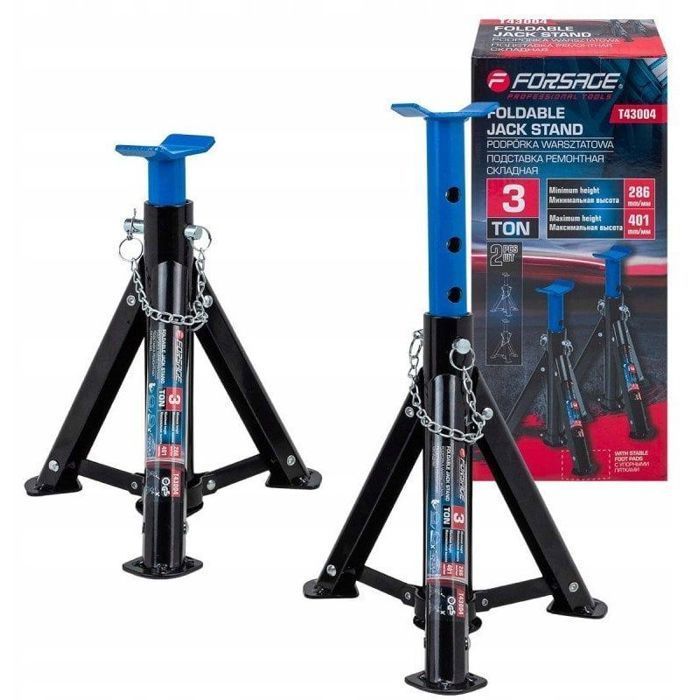 Forsage Folding Car Jack Stands for 3t Vehicles (Set of 2)