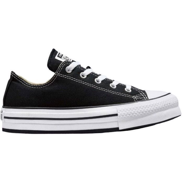 Zapatillas Converse CTAS Platfo Ox — Zapatillas bajas para niña (niñas), negras, con cordones y parte superior textil.