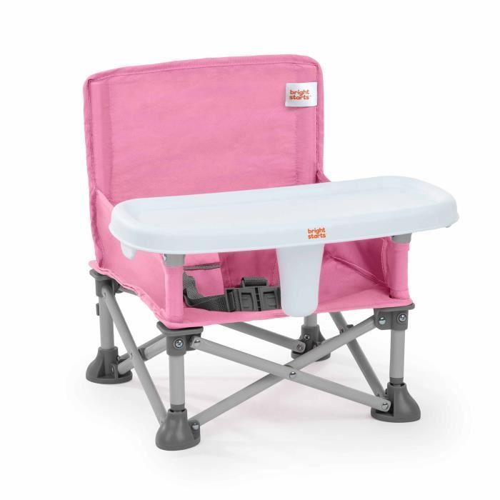 Seggiolino auto BRIGHT STARS, rosa, pieghevole, portatile, ideale per i viaggi, leggero e facile da pulire, con borsa per il trasporto inclusa.