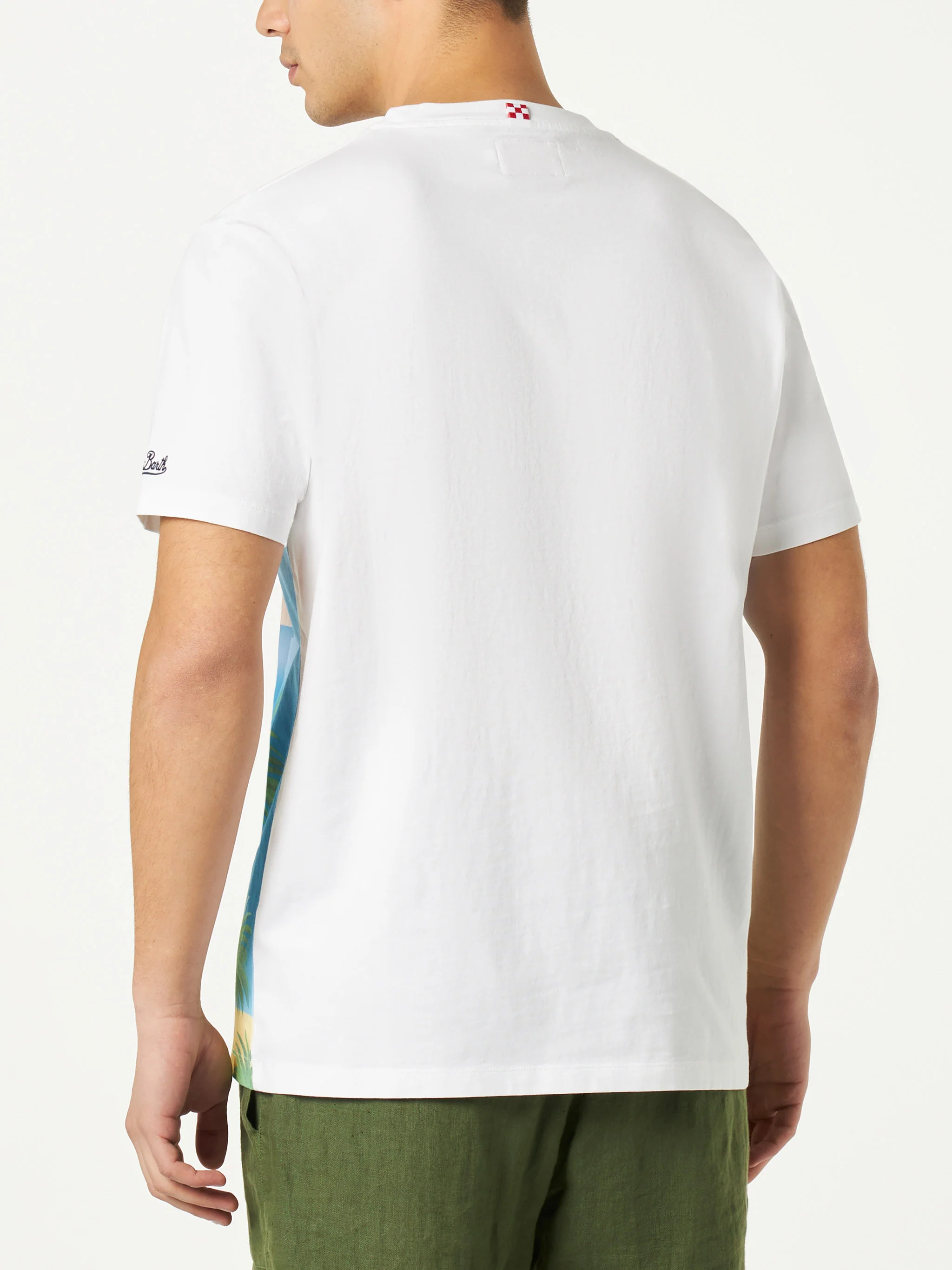 T-shirt da uomo in cotone con stampa cartolina Capri