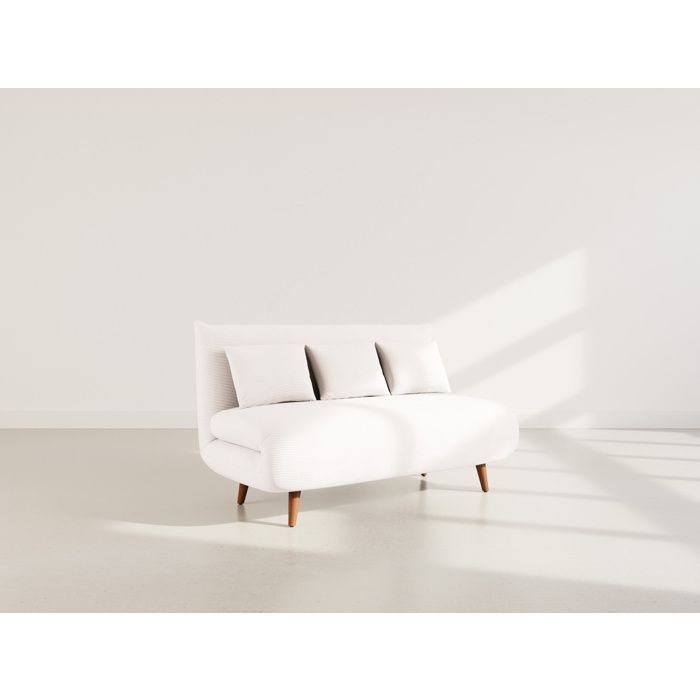 Lumi - 2-seater click-clack sofa bed in corduroy - Beige