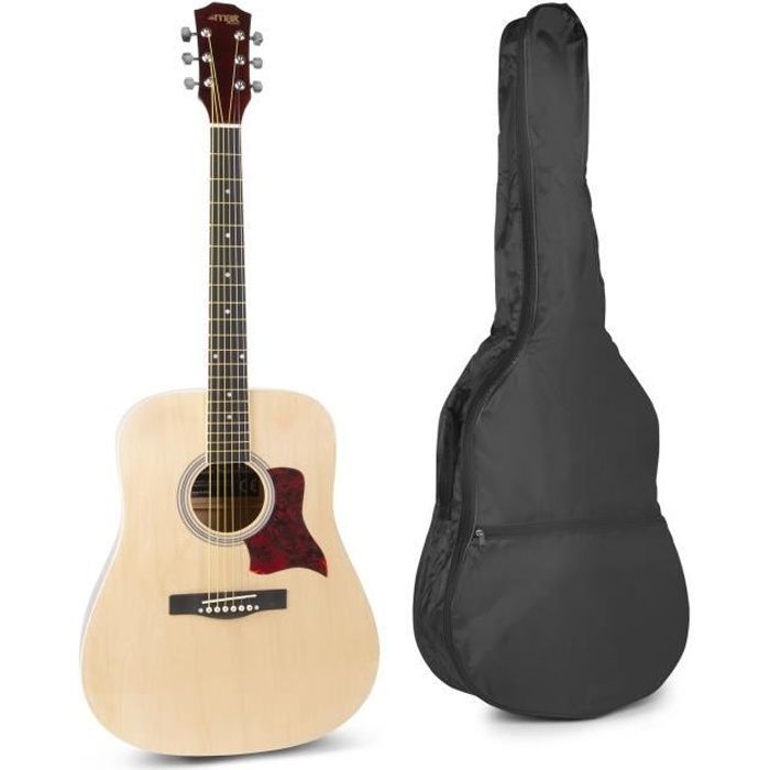 MAX SoloJam Akustikgitarre – Leichtes Holz, Stahlsaiten – Komplettes Starterpaket