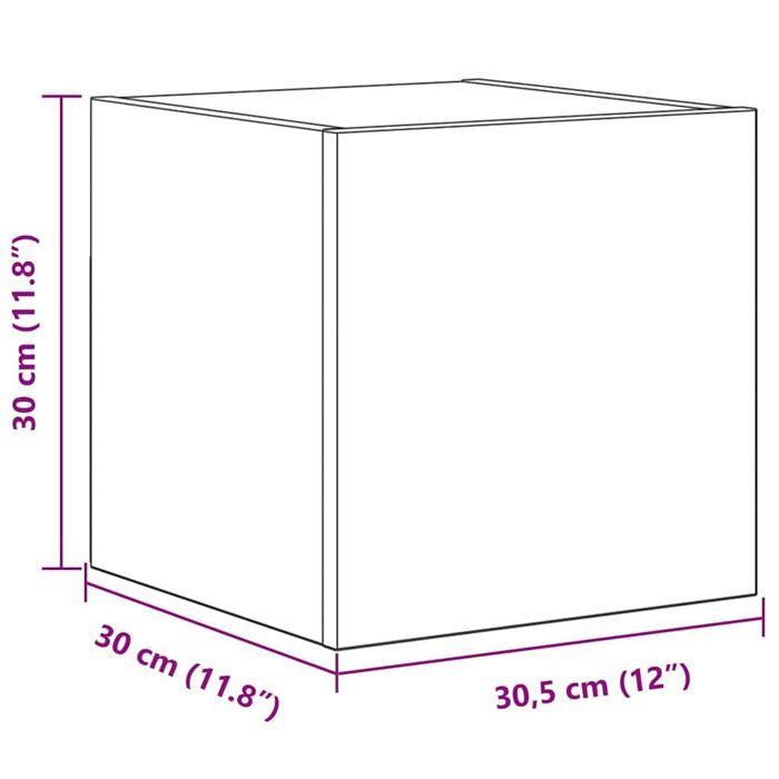 Armario de pared para garaje - vidaXL - Madera antigua - Madera de ingeniería - 60x30x30 cm - 35,9 kg - 8 puertas batientes