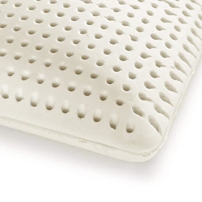 Juego de 2 almohadas de látex de 70x40x12 cm - Funda extraíble con cremallera - Aptas para todo tipo de durmientes