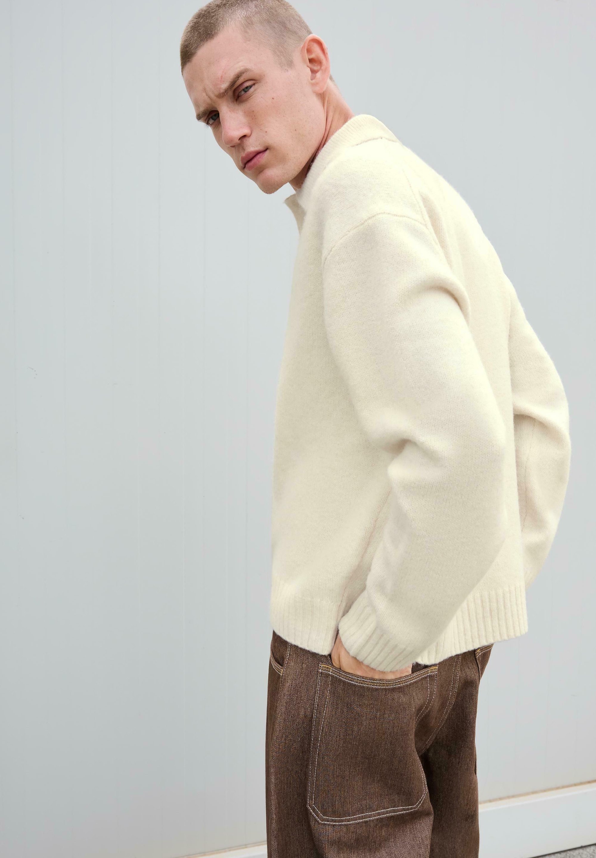 Bershka COLLAR - Maglione - sabbia