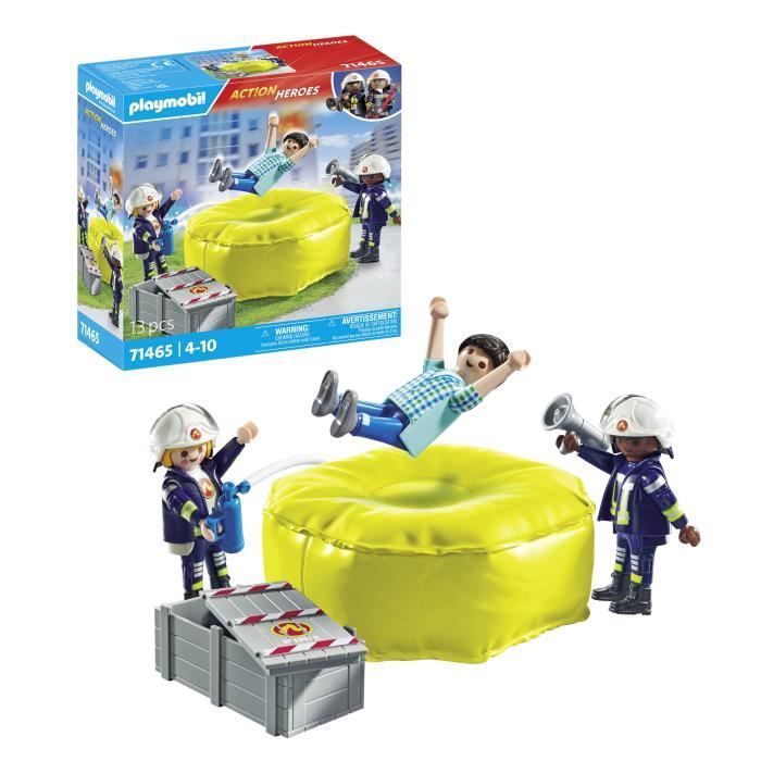 PLAYMOBIL 71465 Brandweermannen met reddingskussen - Actiehelden - Brandweer - Leeftijd 4+