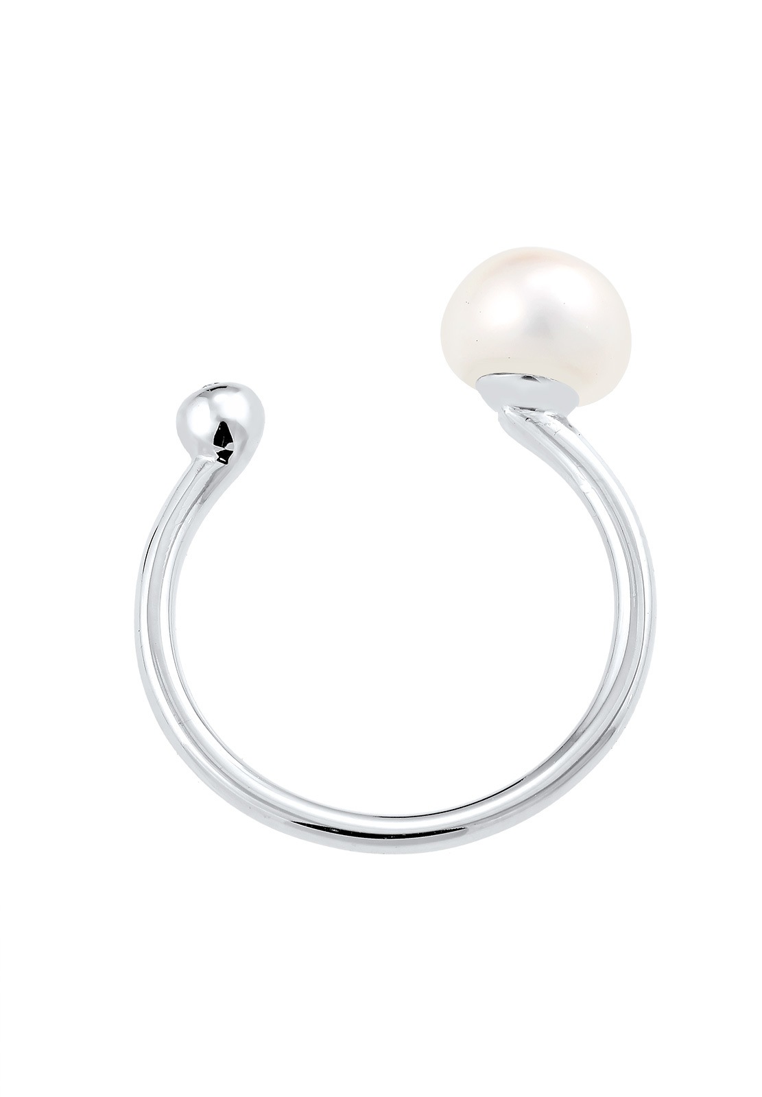 Elli Anneau Géo Femme (925/1000) Argent Cristal Perle de Culture d'Eau Douce