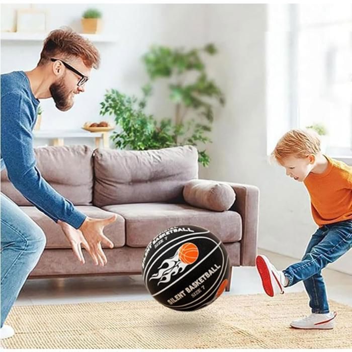 Balón de baloncesto de superficie lisa, balón de baloncesto silencioso, talla 7, balón de baloncesto de espuma para interiores.