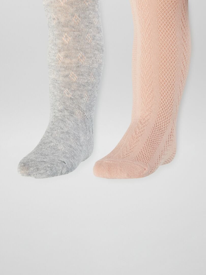 Conjunto de 2 medias de punto trenzado - GRIS