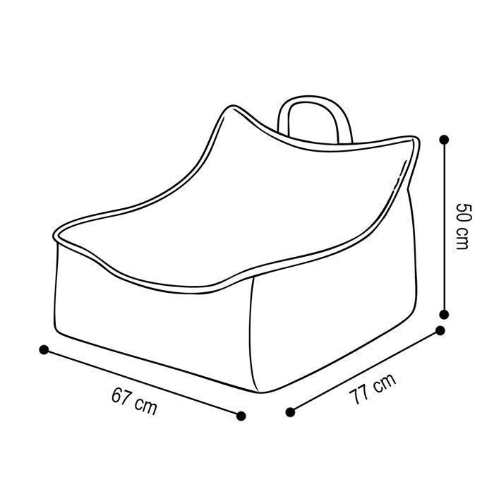 MISIOO Vierkante pluizige zitzak voor baby-/kinderkamer, roze corduroy, 77x67x50 cm