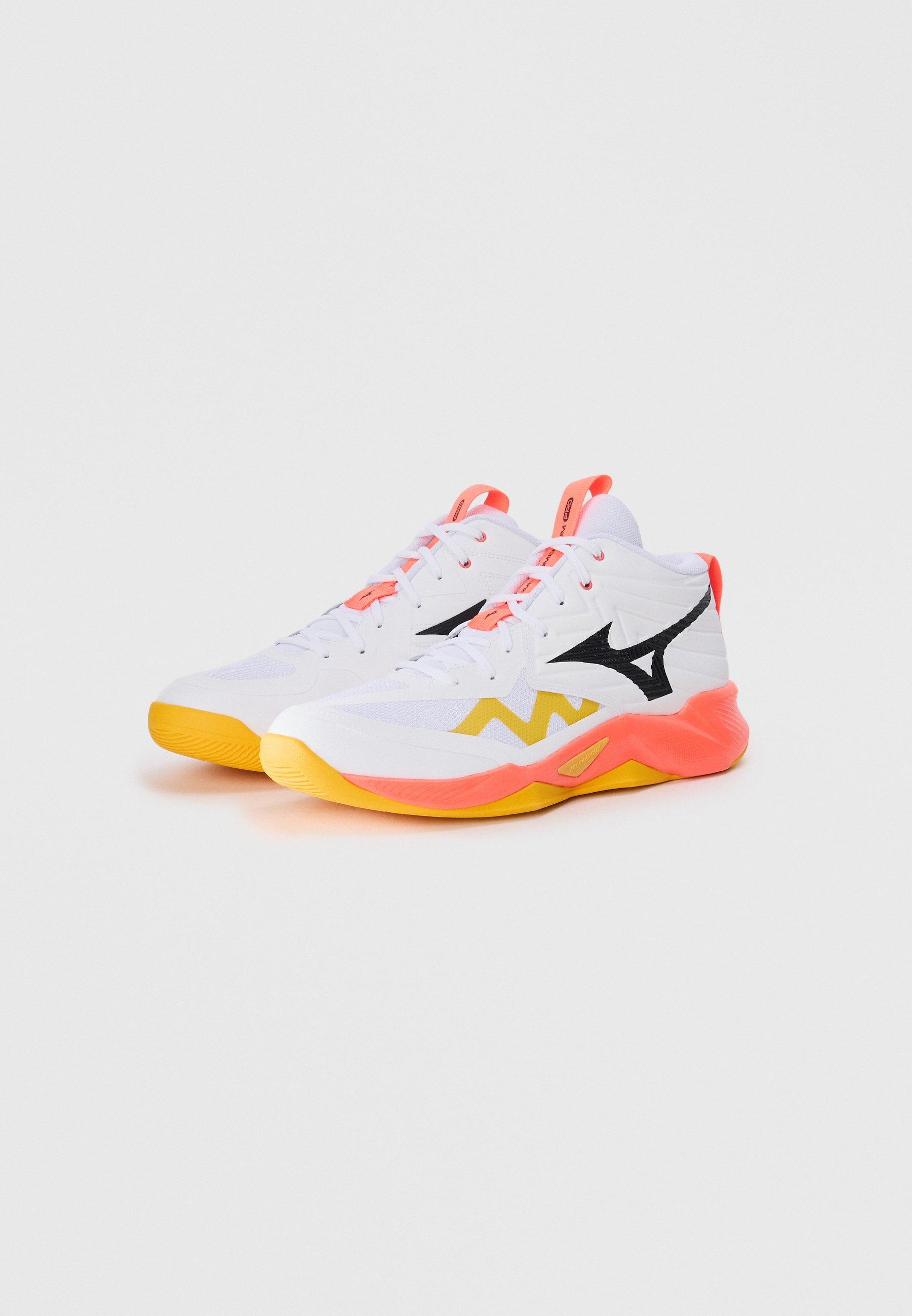 Mizuno WAVE MOMENTUM PRO UNISEXE - Chaussures de volley-ball - blanc/corail/citron