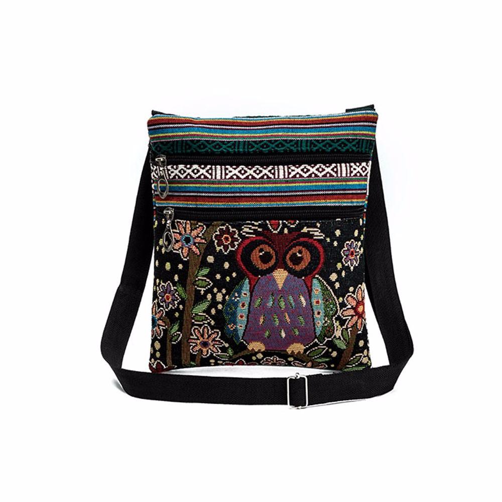 2020 New Fashion WOMEN Shoulder Bag Embroidered Owl Tote Bags Postman WOMEN Package Bags WOMEN Mujer Shouler Bag T1P