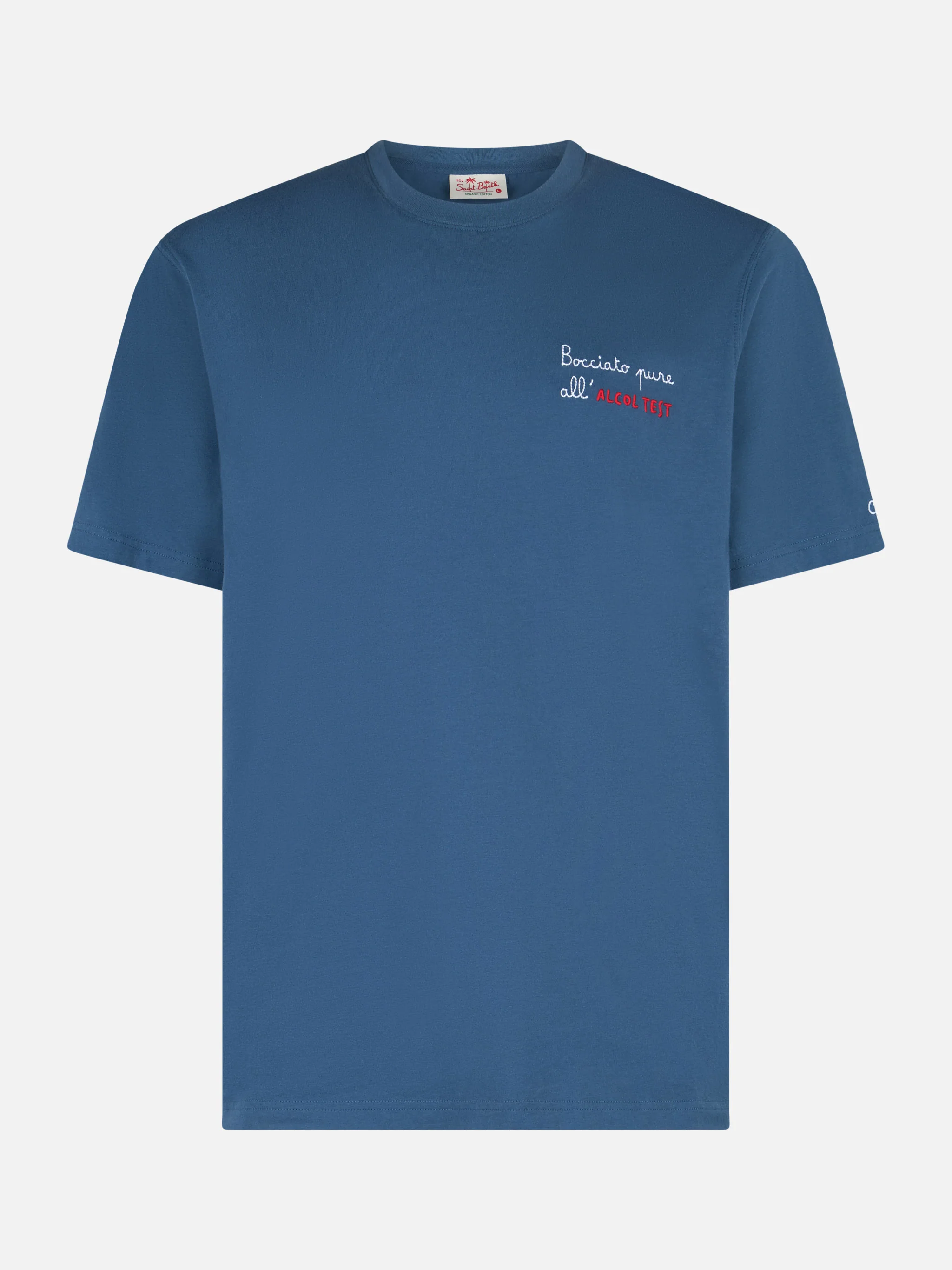 Klassiek model heren T-shirt van Portofino katoenjersey met geborduurd N-logo.