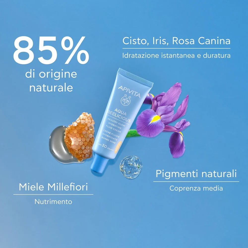 Aqua Beelicious Crema Fluida Idratante Healthy Glow SPF30 - Crema viso giorno idratante