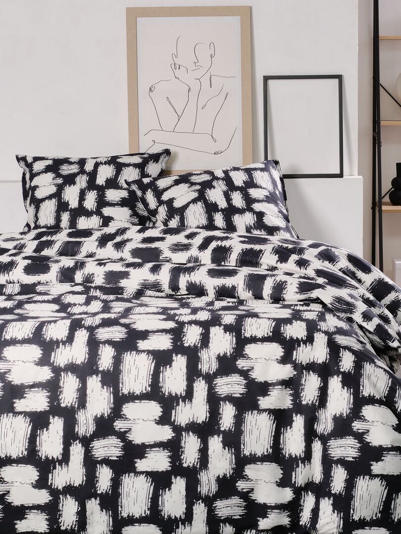 Juego de cama estampado - doble - GRIS