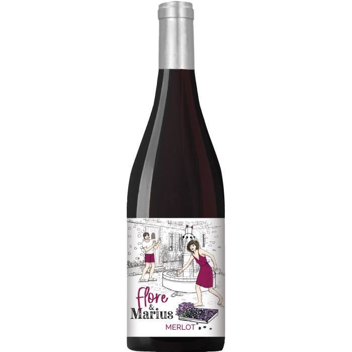 Flore & Marius 2023 IGP Atlantique Merlot - Vino Tinto Burdeos