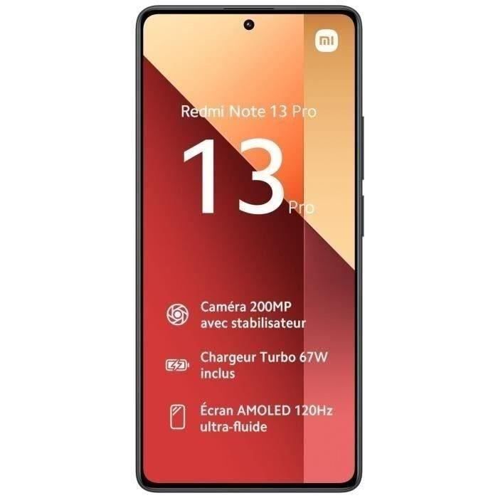 Smartphone Xiaomi Redmi Note 13 Pro 5G, 8 GB de RAM, 256 GB de almacenamiento, negro, batería de 5100 mAh, NFC, pantalla AMOLED de 6,67