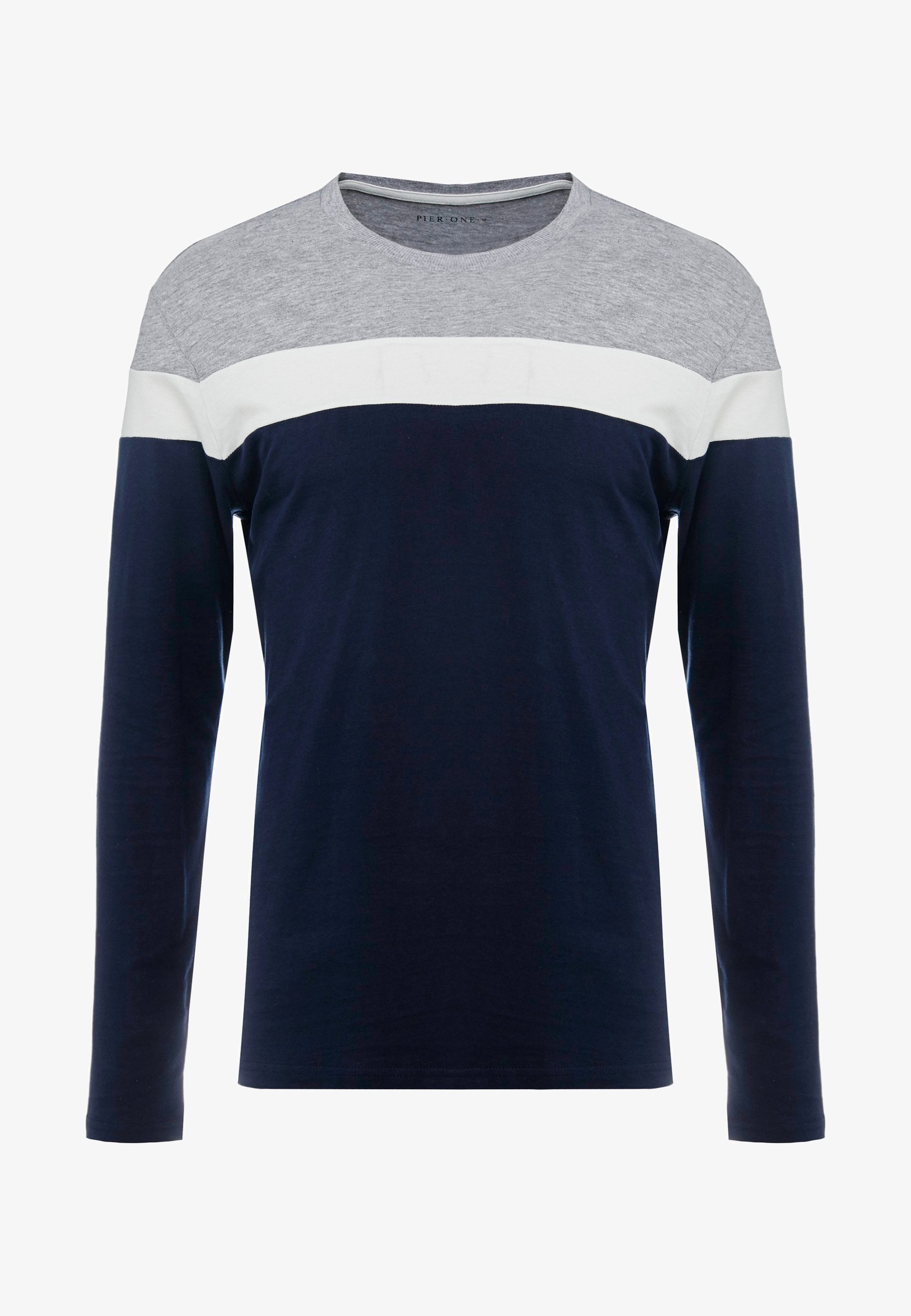 Bluzka z długim rękawem Pier One - szaro-ciemnoniebieska