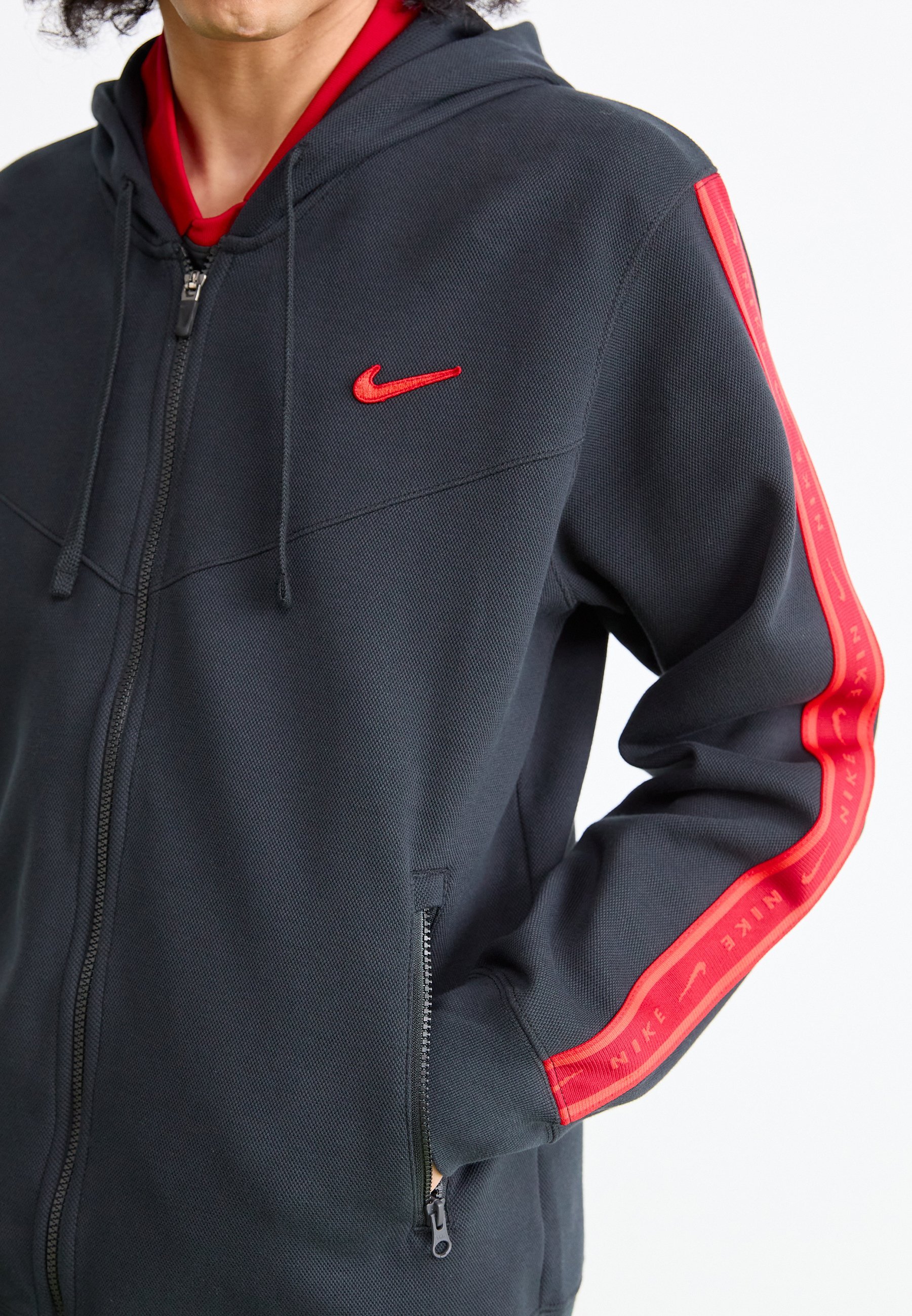 Sweat à capuche zippé Nike Sportswear - noir/rouge clair