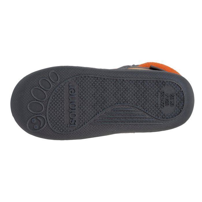 Pantuflas Isotoner con cremallera, fáciles de poner, buen soporte para el pie, suela antideslizante, color gris para bebé niño.