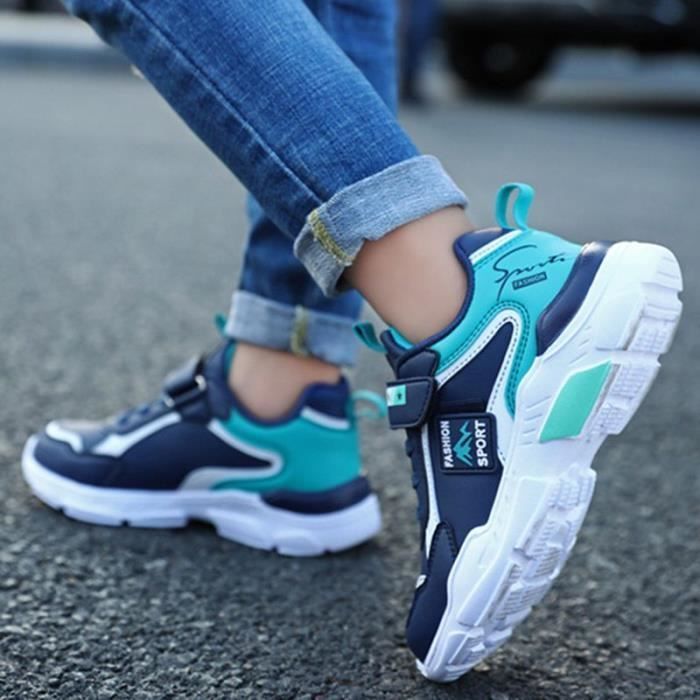 Zapatillas infantiles para niños y niñas - Zapatillas deportivas para actividades al aire libre - INSFITY - Poliéster - Azul - Unisex - Con cordones