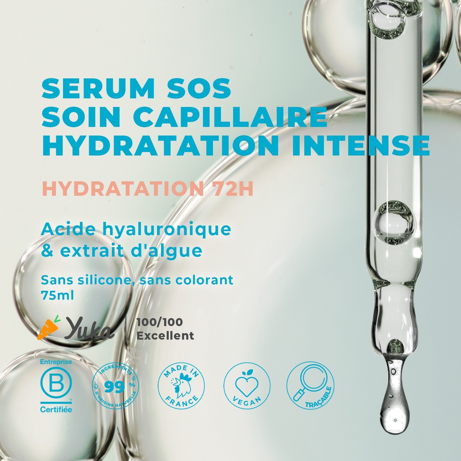 Energie Fruit serum capillaire sos hydratation intense - cheveux deshydrates - acide hyaluronique