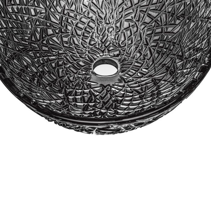Mai & Mai Lavabo à Poser en Verre Lave-Mains Vasque Ovale à Poser Lavabo Gris pour Salle de Bain WC d'Invités 50,5x36x15,5 cm Min05