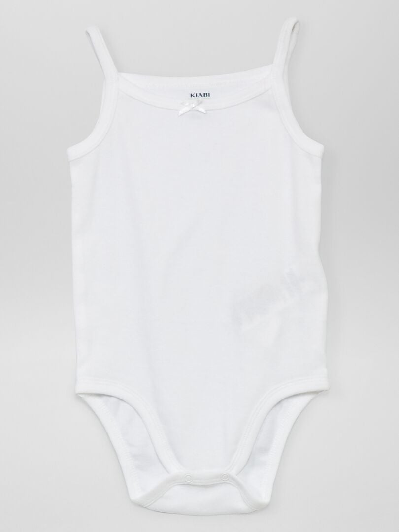 Conjunto de 3 bodys con tirantes finos - BLANCO