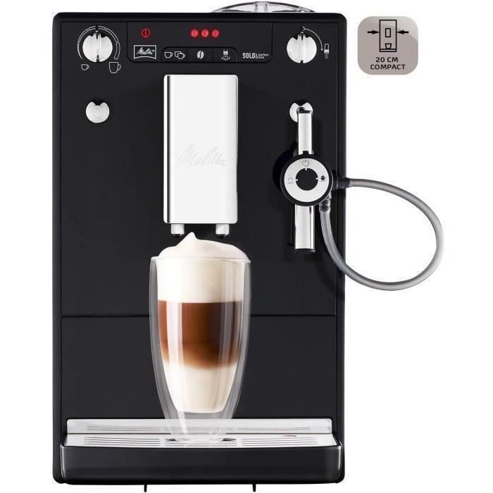 Machine à Café broyeur à Grain MELITTA Solo & Perfect Milk - Noir - Espresso - Auto Cappuccinatore - 15 bars