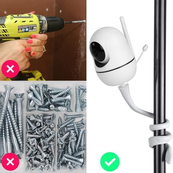 Supporto per baby monitor, compatibile con i modelli HelloBaby 65/HB66/HB248. Installazione con sistema di bloccaggio a rotazione, senza danneggiare le pareti.