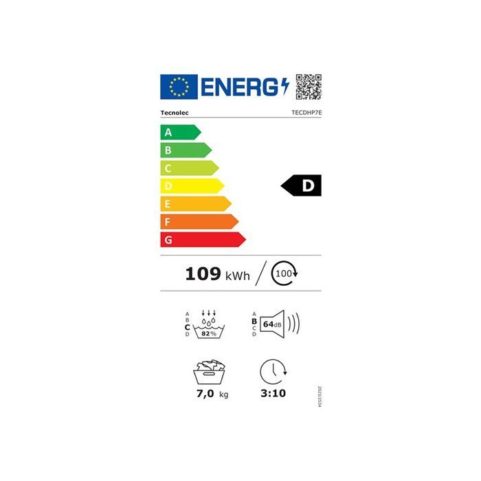 Tecnolec TECDHP7E heat pump tumble dryer