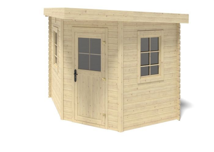 Gartenhaus aus Holz – 8 m² – 3 x 3 m – 28 mm dick – Farbe: Natur – DOM665
