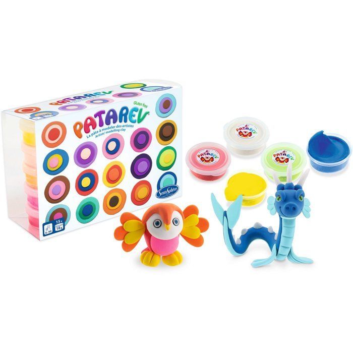Self-hardening modeling clay - SENTOSPHERE - Patarev - Box of 15 x 18g pots - Various colors - Ages 8+