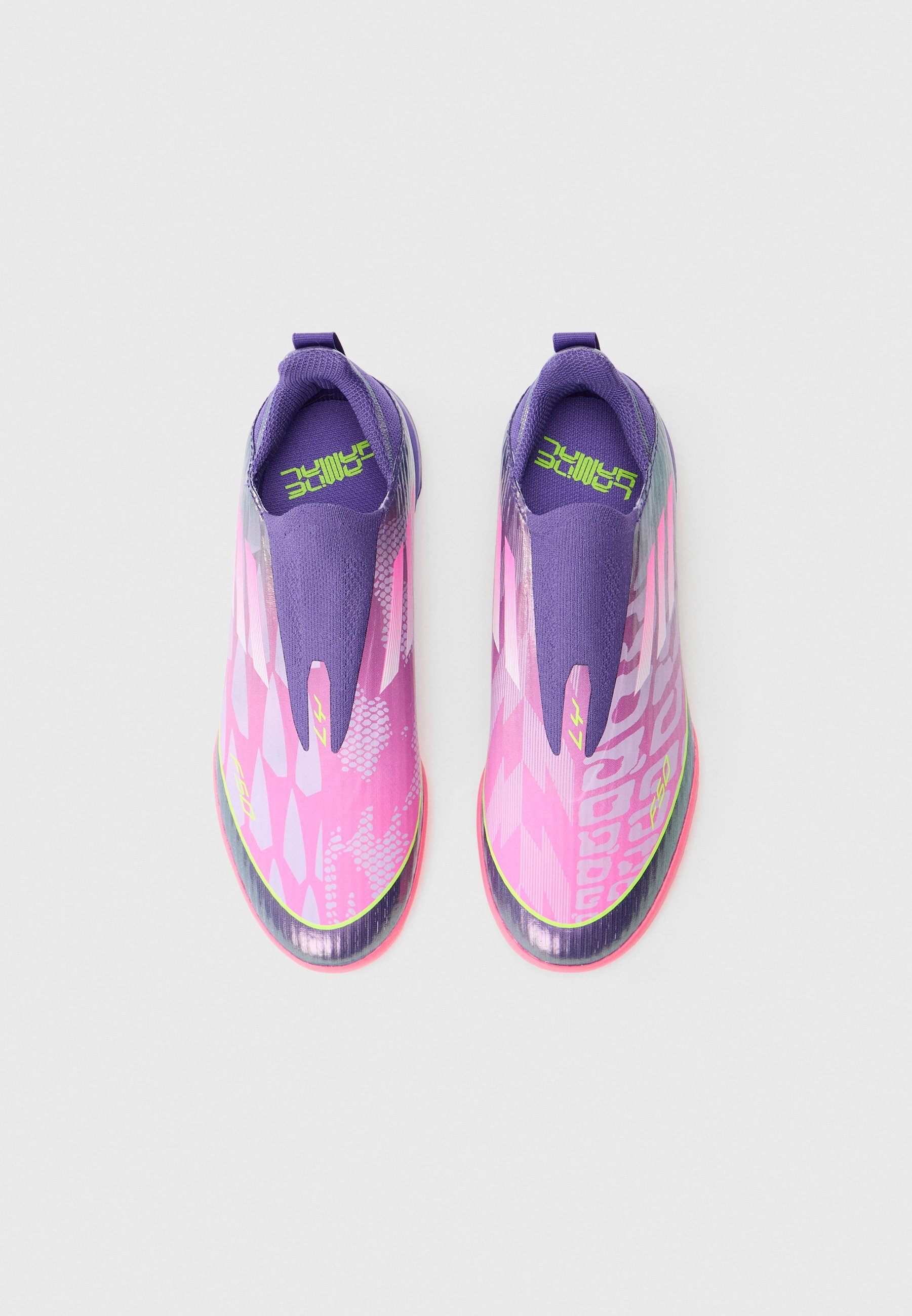 adidas Performance F50 LAMIN YAMAL LEAGUE INDOOR - Hallenfußballschuhe - Unity Purple/Weiß/Lucid Lemon