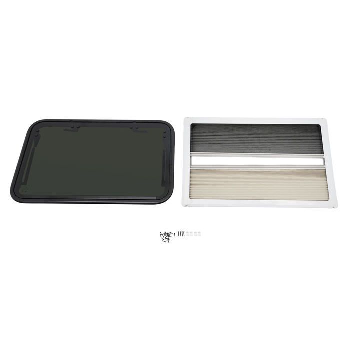 Fenêtre Extrapolée Encadrées en Alliage d'Aluminium - 80x50cm - Fenêtre pour Camping-Car à Coins Arrondis - Fenêtre pour RV