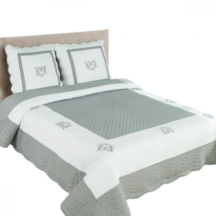 Colcha acolchada Peaceland + funda(s) de almohada a juego 230x250 cm Peaceland Gris