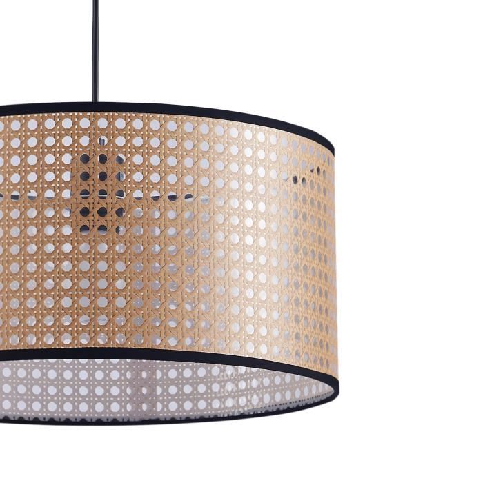 Suspension Imitation Cannage - Ø 40 x H 140 cm - Noir - MIKADO