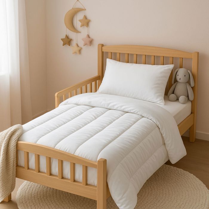 Kinderset: middelzwaar dekbed 80x120 cm en anti-mijt kussen 40x60 cm Terre de Nuit