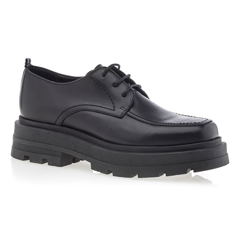 Zapatos de mujer negros con cordones / Zapatos Derby