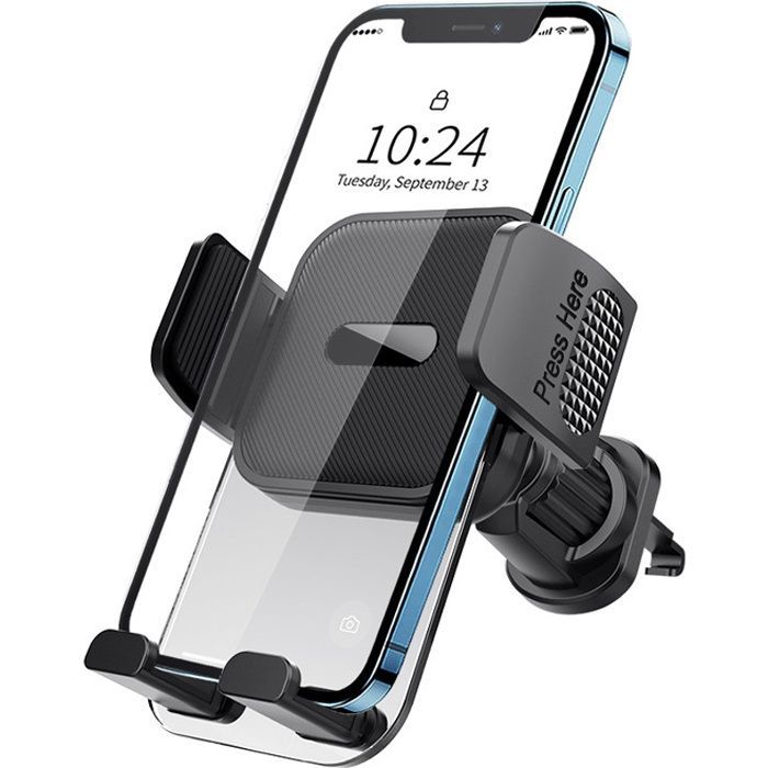Supporto per telefono da auto - NOBRAND - Rotazione a 360° - Compatibile con il 99% delle bocchette di ventilazione - Anti-caduta