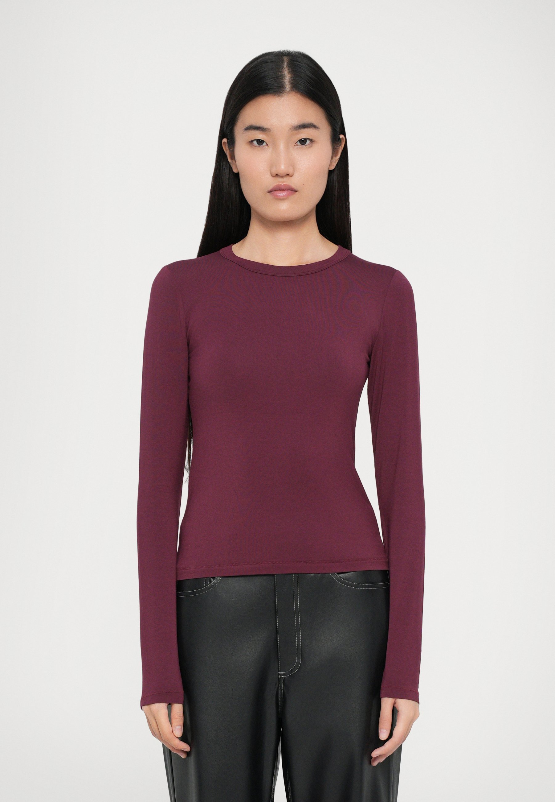 rag & bone LUCA SLIM - Maglia a maniche lunghe - color vino