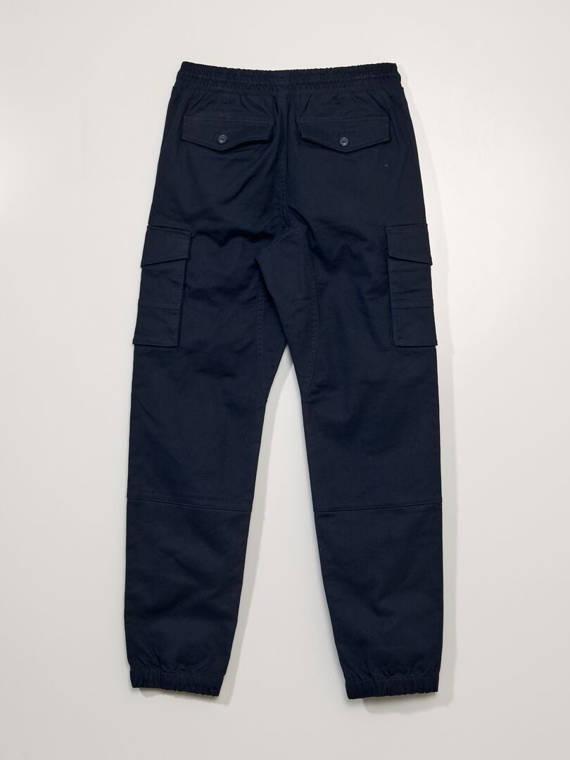 Calça jeans slim fit com cintura elástica e bolsos - AZUL