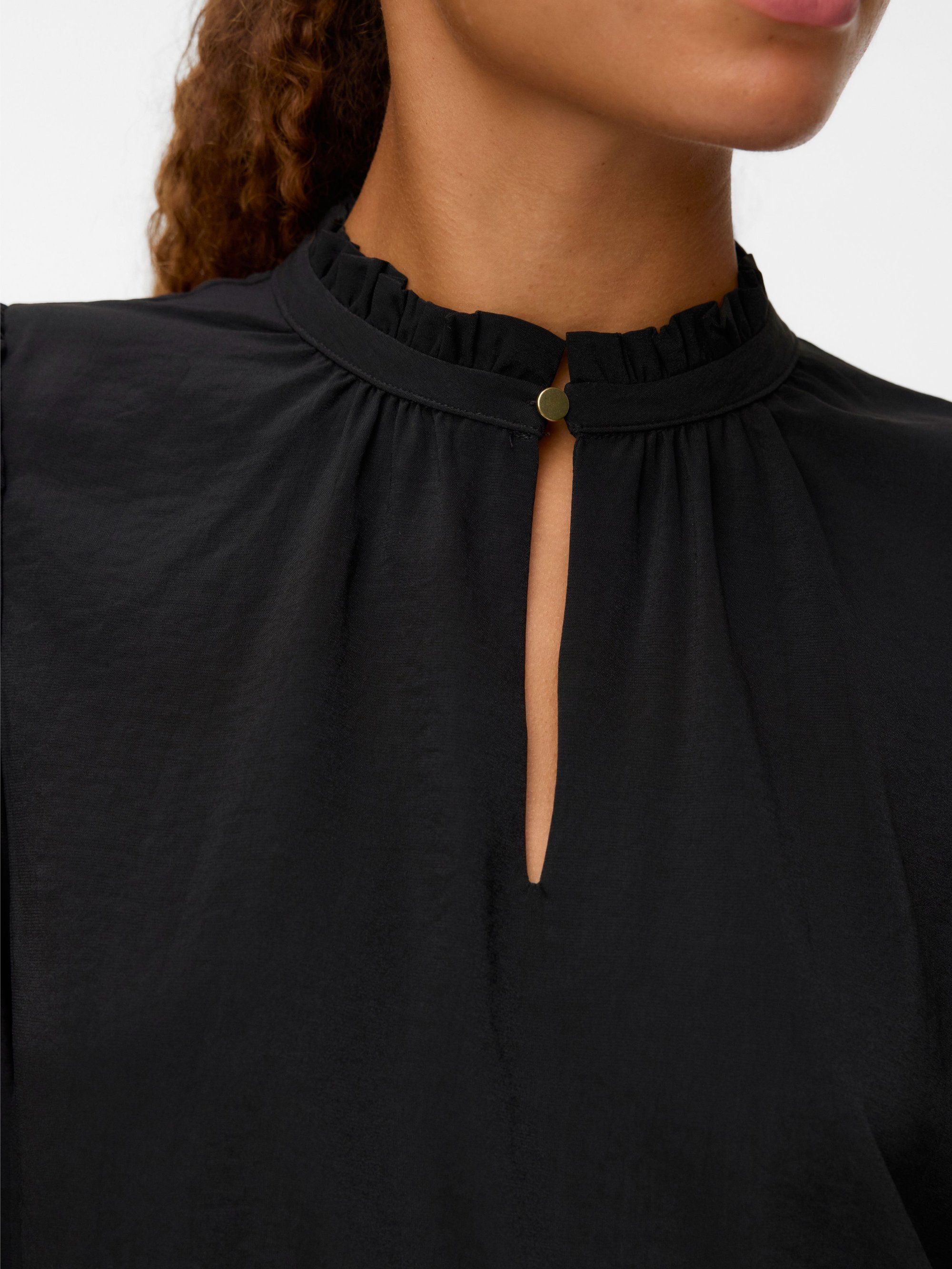 Vero Moda VMANI LS FRILL - Bluse - schwarz