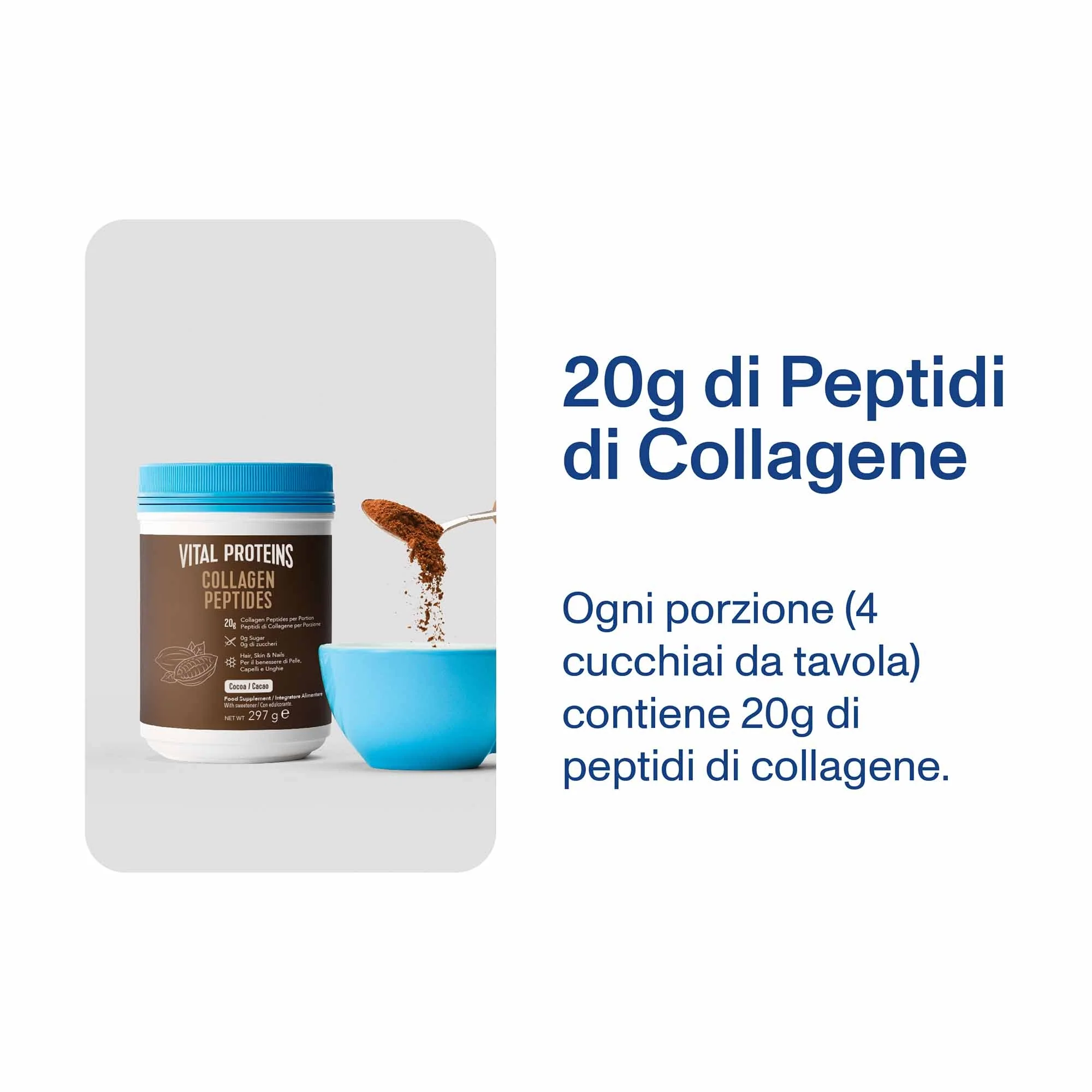 Integratori Alimentari Collagen Peptides Cacao - Integratore Unghie e Capelli, Integratore Pelle, Integratore Muscoli e Articolazioni, Integratore Viso