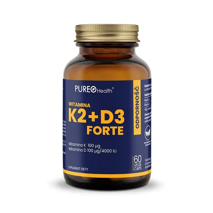 Pureo Health Witaminy K2MK7+D3 100 mcg + 4000 IU, Kapsułki