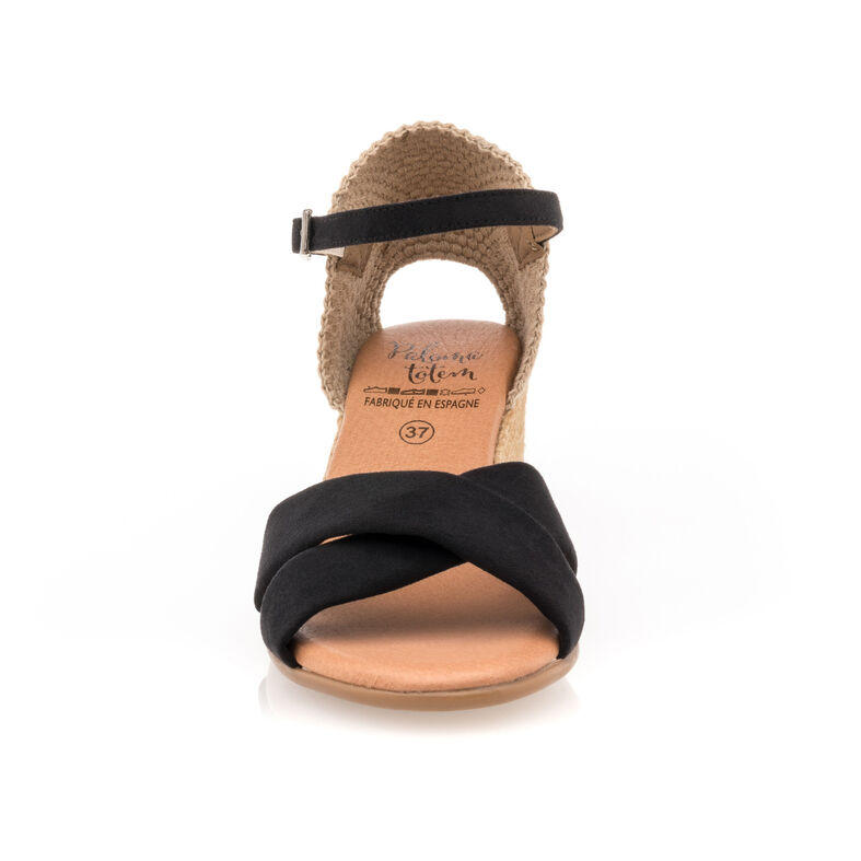 Dámske čierne espadrilky s lanovou podrážkou